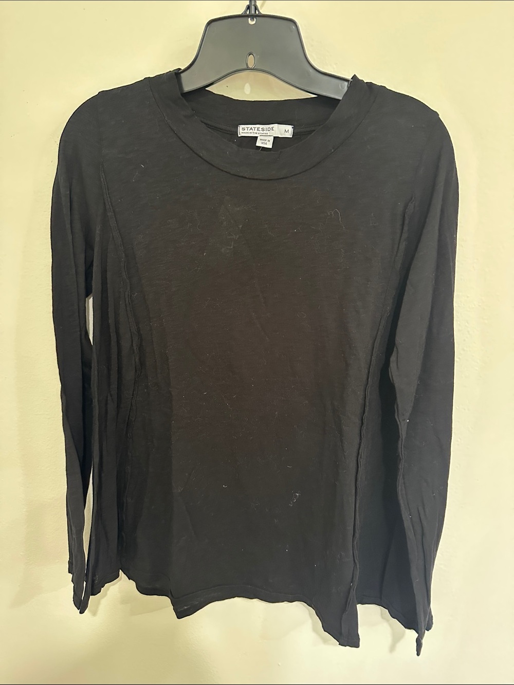 Anthropologie Stateside Black Crewneck Long Sleeve Top